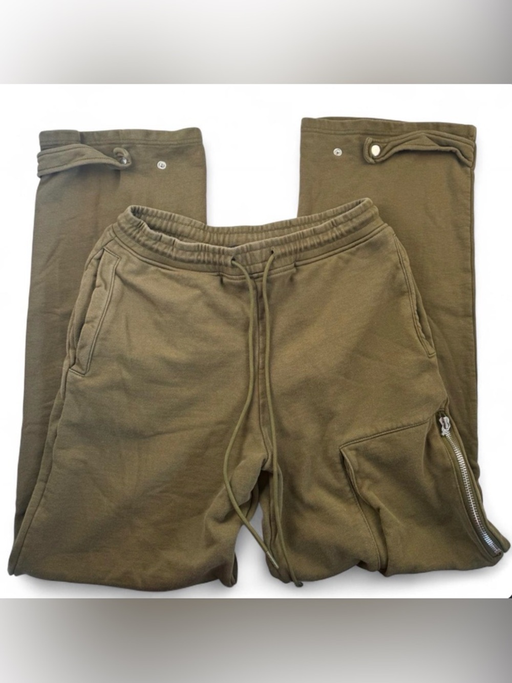 Spencer Badu Green Cargo Zip sweat with Drawstring Waist